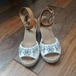 Bejeweled espadrille wedges
